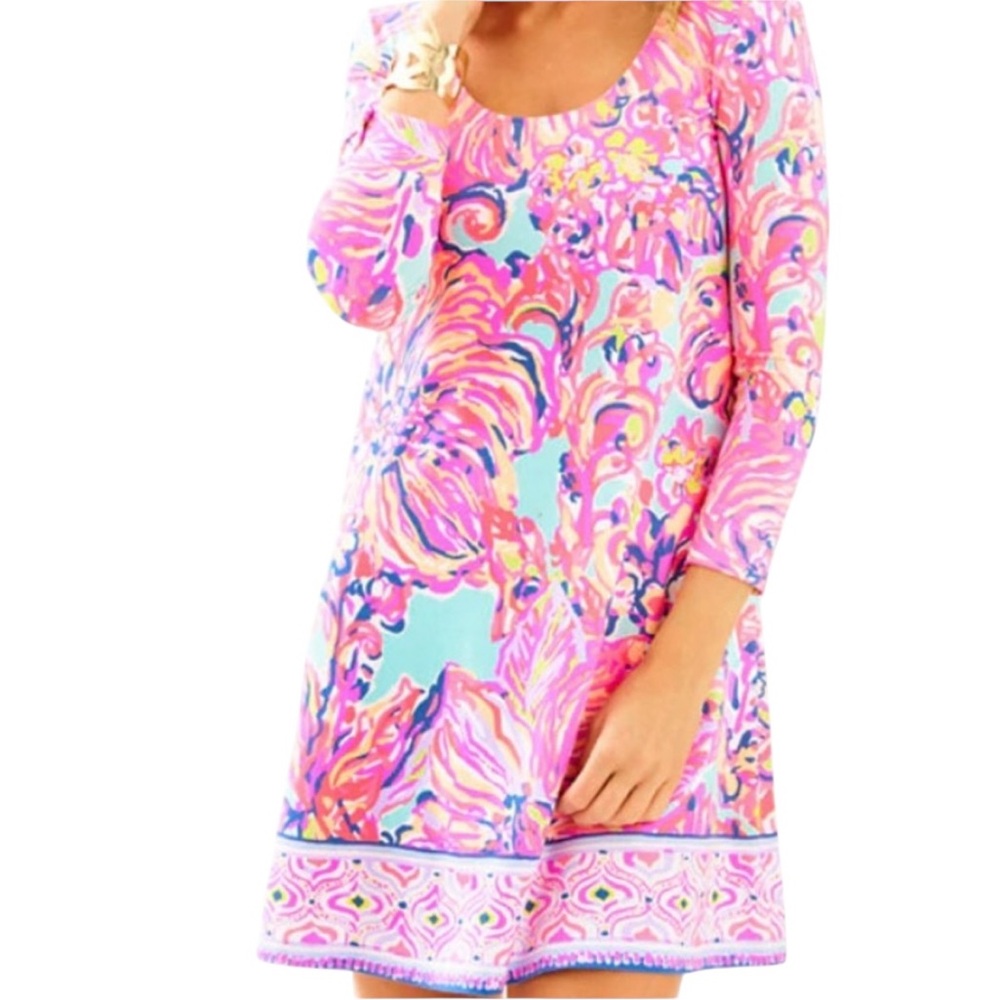 LILLY PULITZER Emma 3/4 Sleeve Midi Swing Dress